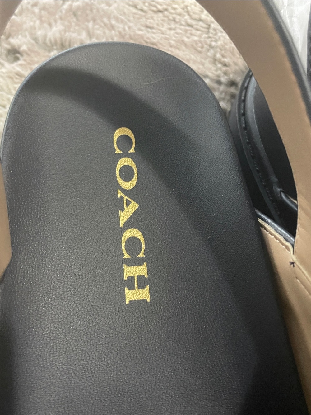 Coach Navy and Gray Signature Crisscross Sandals - Picture 6 of 7